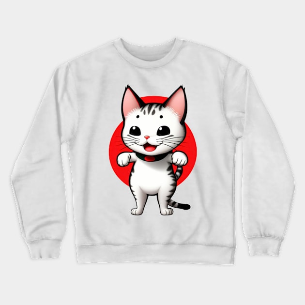 funny cat Crewneck Sweatshirt by youssda